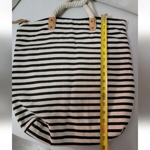 Beach Bag White & Black Stripes Perfect.    Striped Black and White Tote Bag